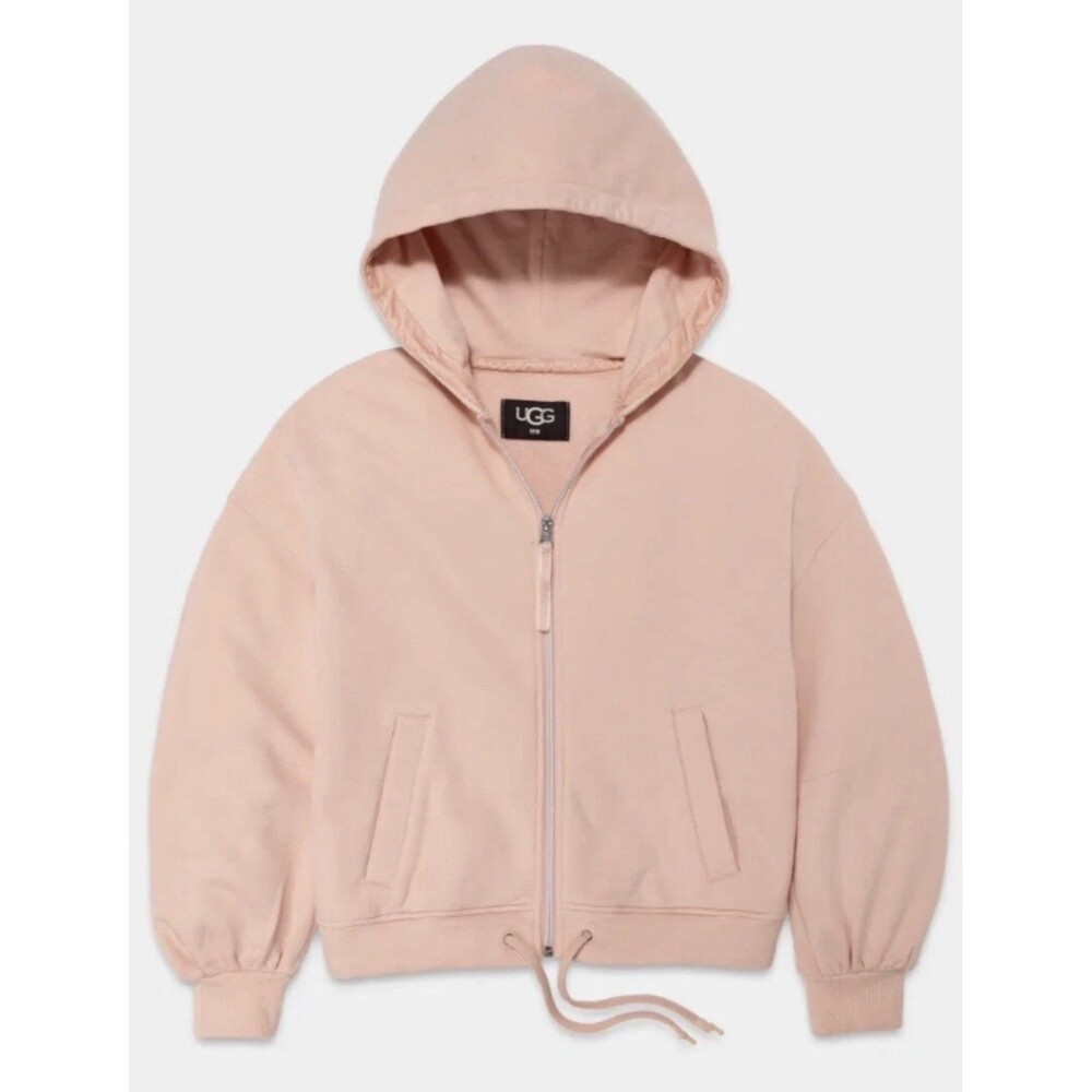 UGG Women’s Abbi Half Moon Zip Hoodie Jacket Peach Pink Size Small Very GUC Hood